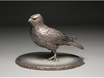 A Japanese Meiji period silver bird.