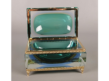 A early 20th century teal tinted glass c