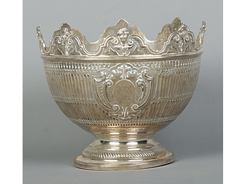 A Victorian silver Monteith bowl bearing