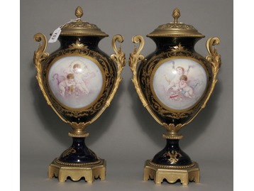 A large pair of Sevres vases.