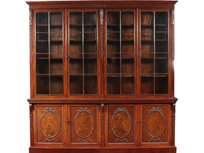 A large Victorian mahogany double librar