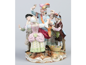 A late 19th century Meissen figure group