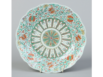 A 19th century Chinese Doucai lobed dish