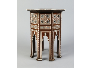 A Cairo inlaid octagonal mahogany side t