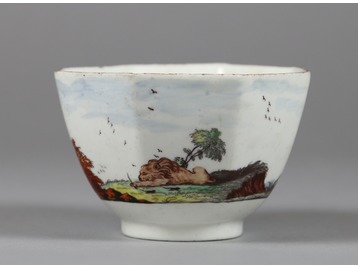 A Chelsea fable painted teabowl.