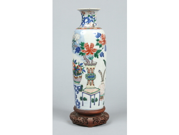 A 17th century Chinese wucai sleeve vase