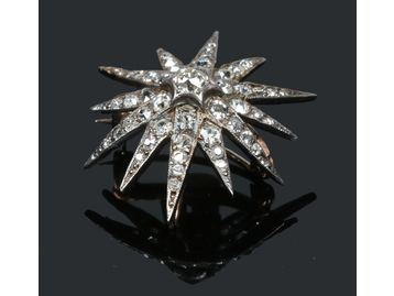 An Edwardian diamond starburst brooch pe