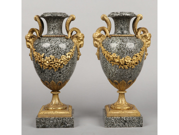 A pair of Neo-Classical style porphyry m