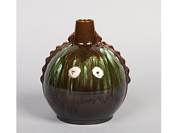 A Linthorpe pottery Aztec style bottle v