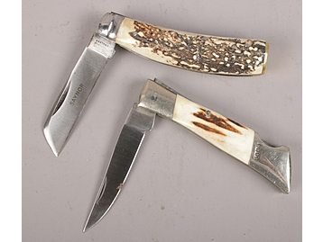 A Saynor pruning knife with horn handle 