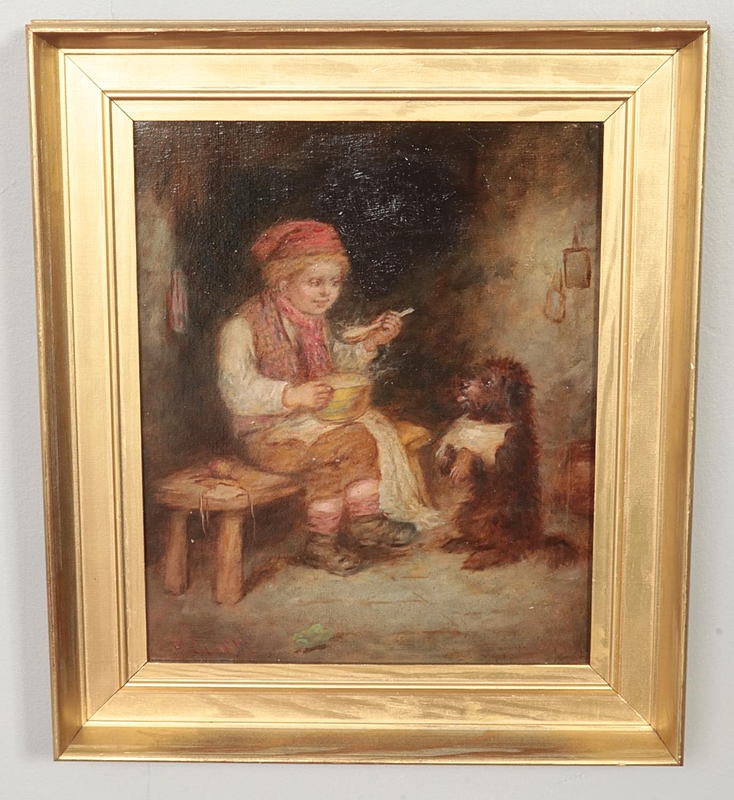 S.Clarke, gilt framed oil on canvas. Dep