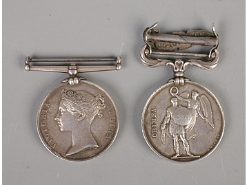 An 1854 Crimean War medal with single Se