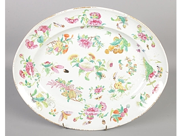 A large hand painted Cantonese dish. Dec