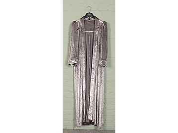 A vintage Biba silver velvet full length