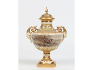 A Royal Worcester vase by James Stinton.