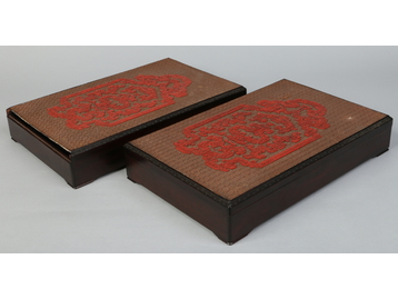 A pair of antique Chinese hardwood recta
