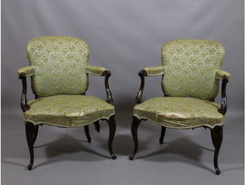 A pair of Chippendale period chairs.