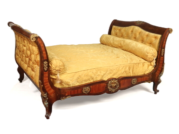A 19th century French rosewood sleigh be