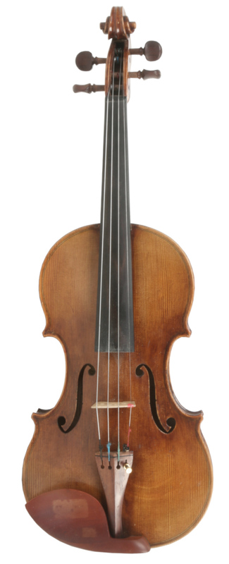 A violin in modern soft case. Label for 