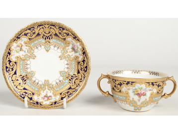 A fine and rare Royal Crown Derby twin h